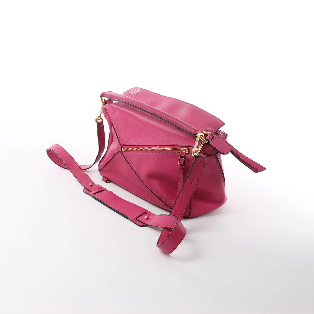 LOEWE Puzzle Medium Leather 2Way Handbag in Pink