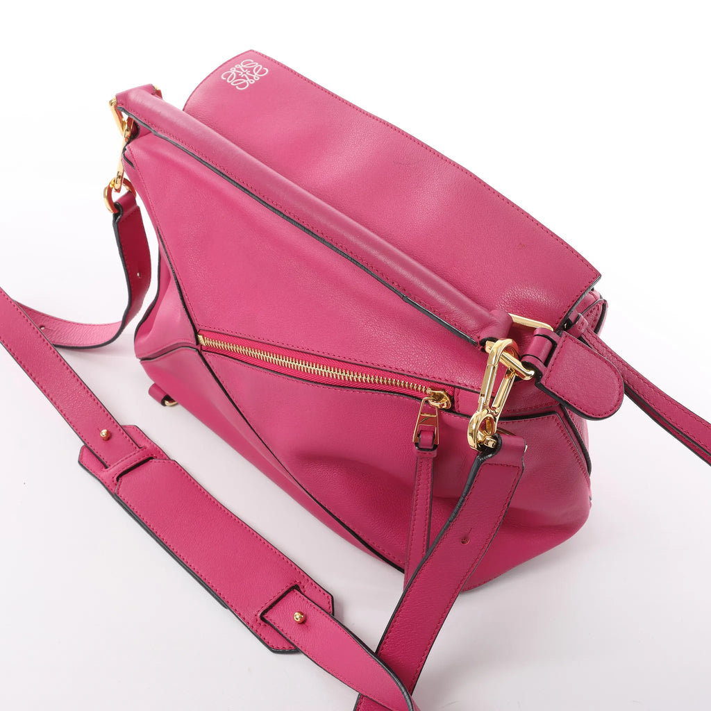 LOEWE Puzzle Medium Leather 2Way Handbag in Pink