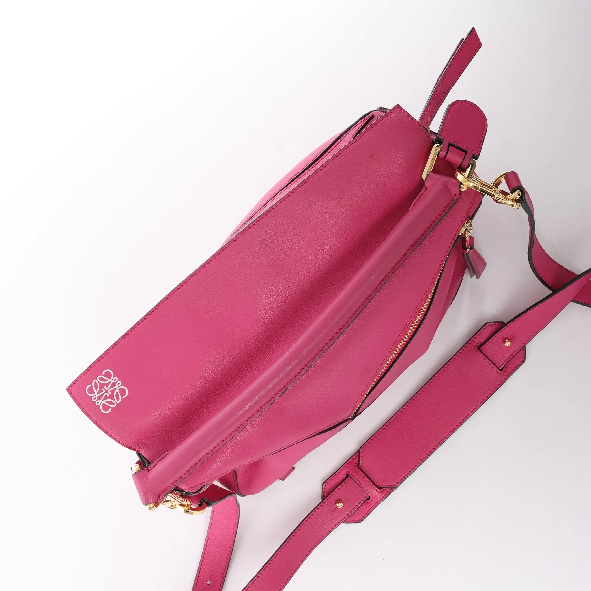 LOEWE Puzzle Medium Leather 2Way Handbag in Pink