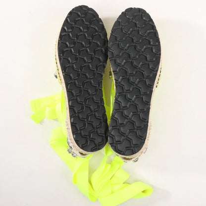 Loewe STARMARK  Bijou Ribbon Strap Fabric Sandals in Yellow 791910, Size 37 EU