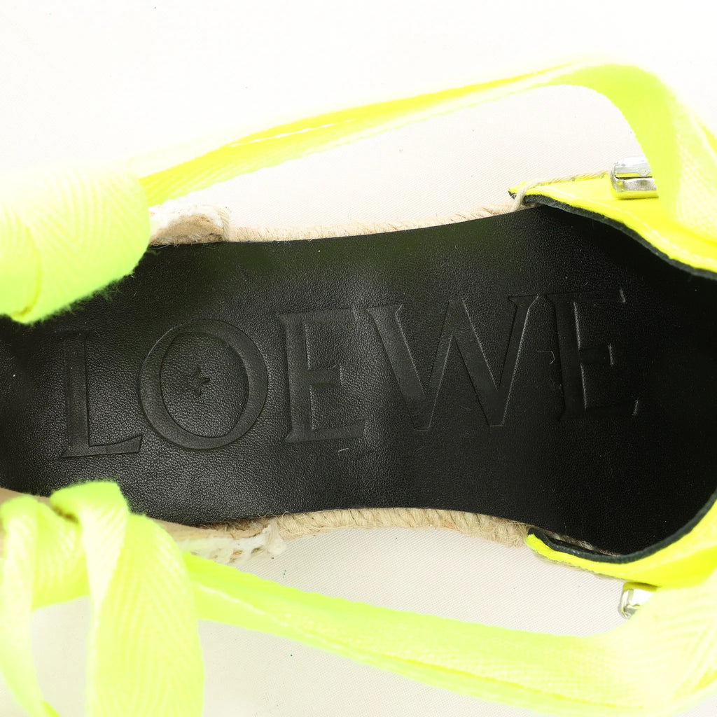Loewe STARMARK  Bijou Ribbon Strap Fabric Sandals in Yellow 791910, Size 37 EU