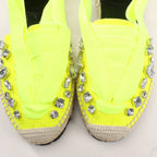 Loewe STARMARK  Bijou Ribbon Strap Fabric Sandals in Yellow 791910, Size 37 EU