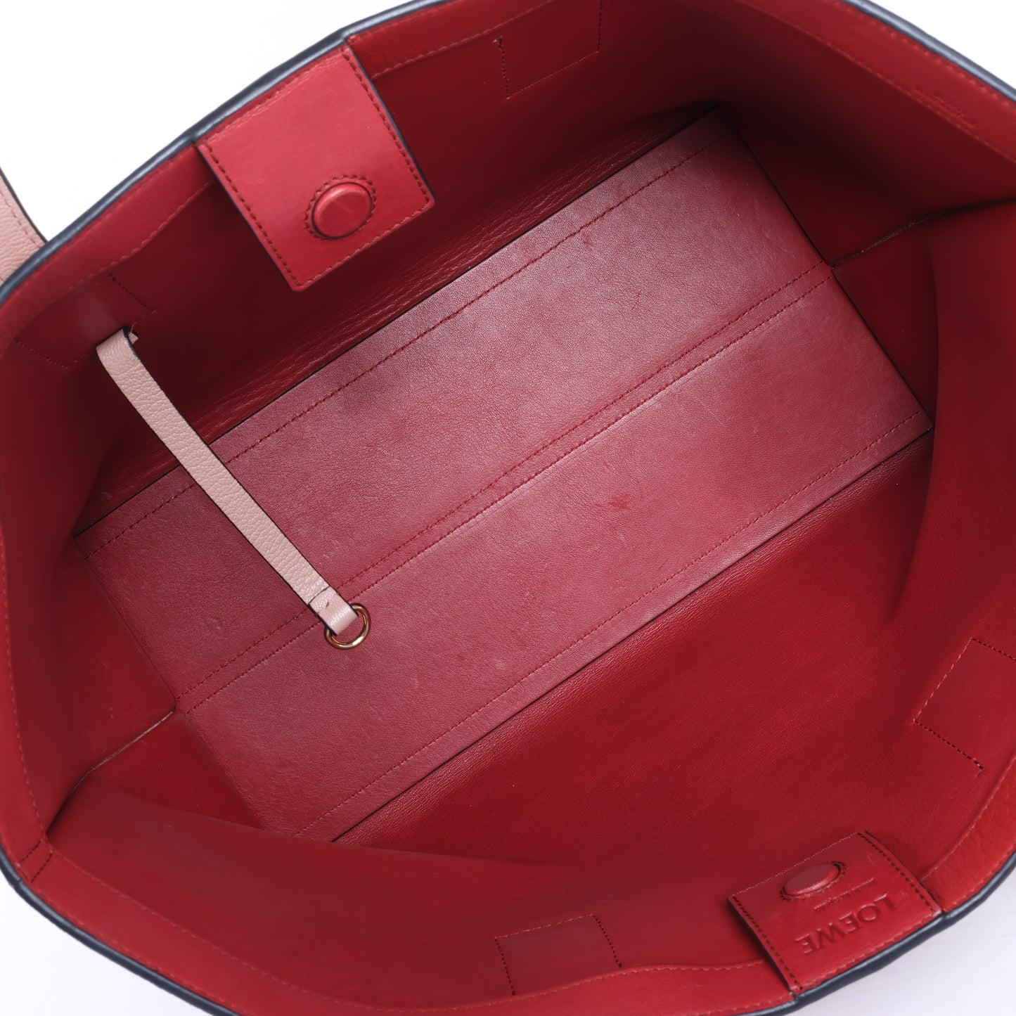 LOEWE T shopper Leather Shoulder Bag in Pink