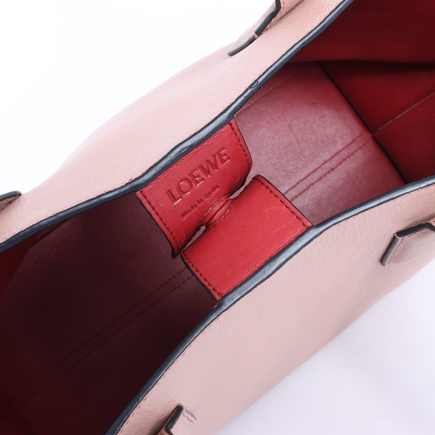 LOEWE T shopper Leather Shoulder Bag in Pink