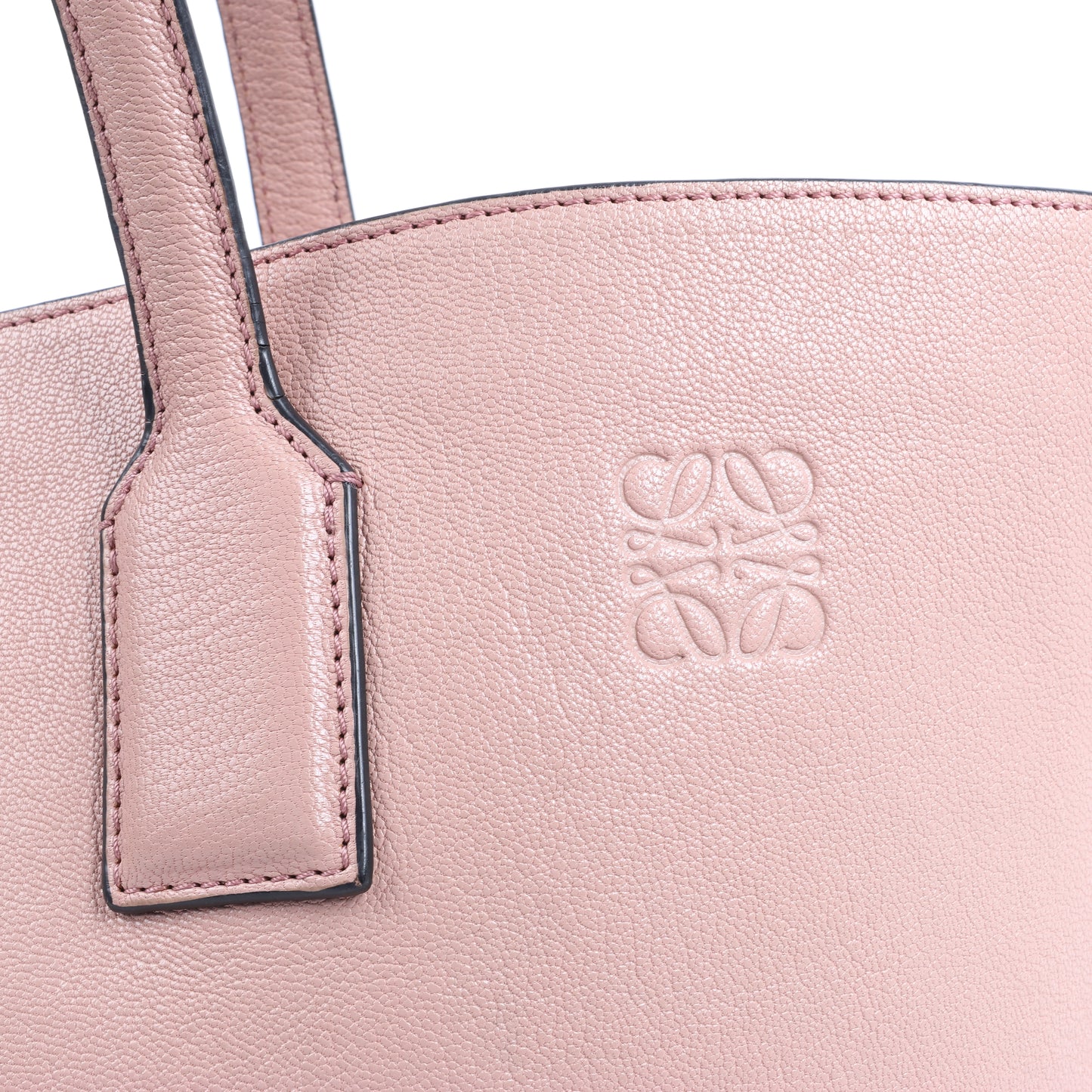 LOEWE T shopper Leather Shoulder Bag in Pink