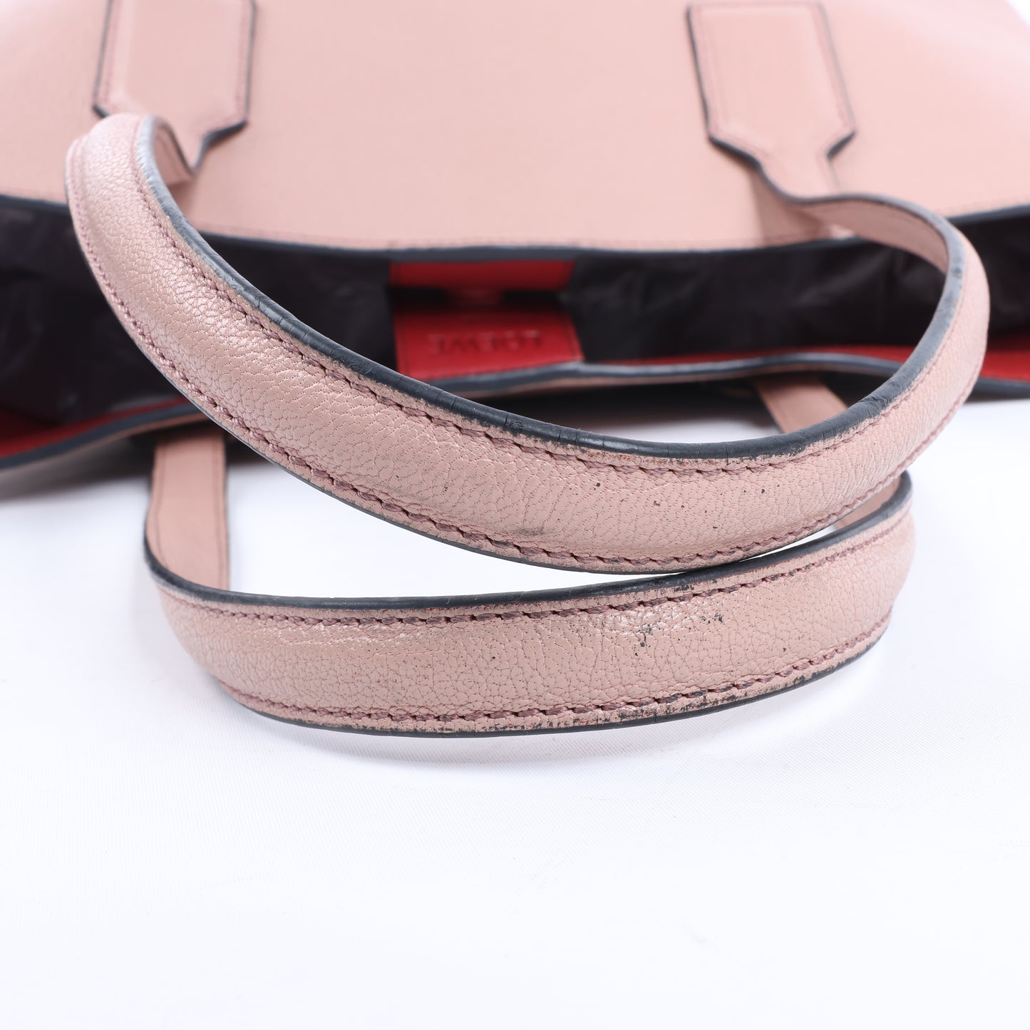 LOEWE T shopper Leather Shoulder Bag in Pink