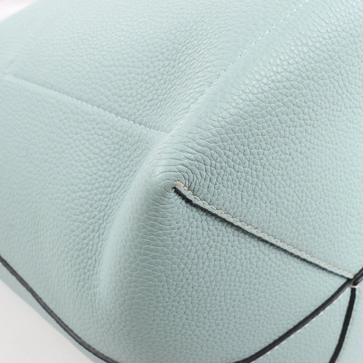 LOEWE Balloon Leather Shoulder Bag in Blue x Brown