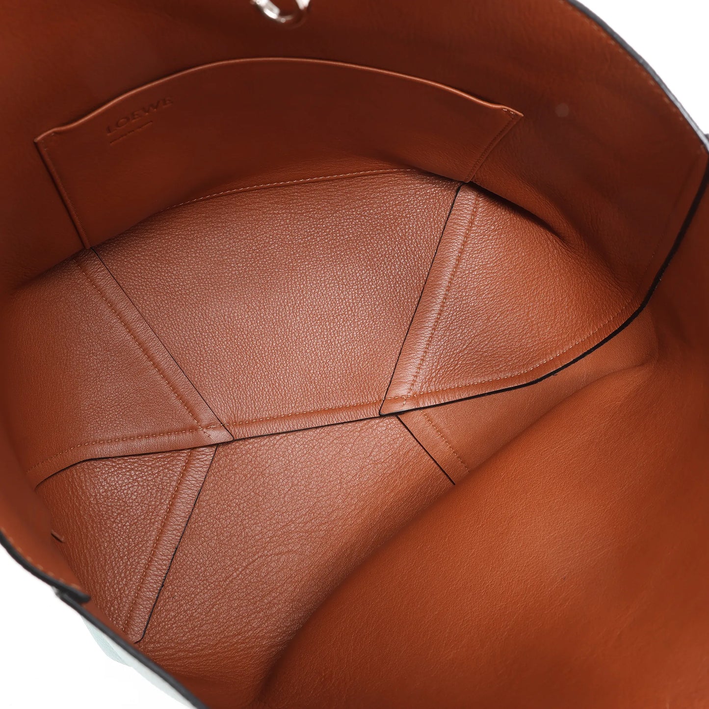 LOEWE Balloon Leather Shoulder Bag in Blue x Brown