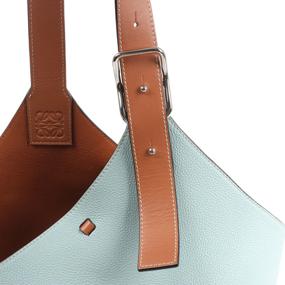LOEWE Balloon Leather Shoulder Bag in Blue x Brown