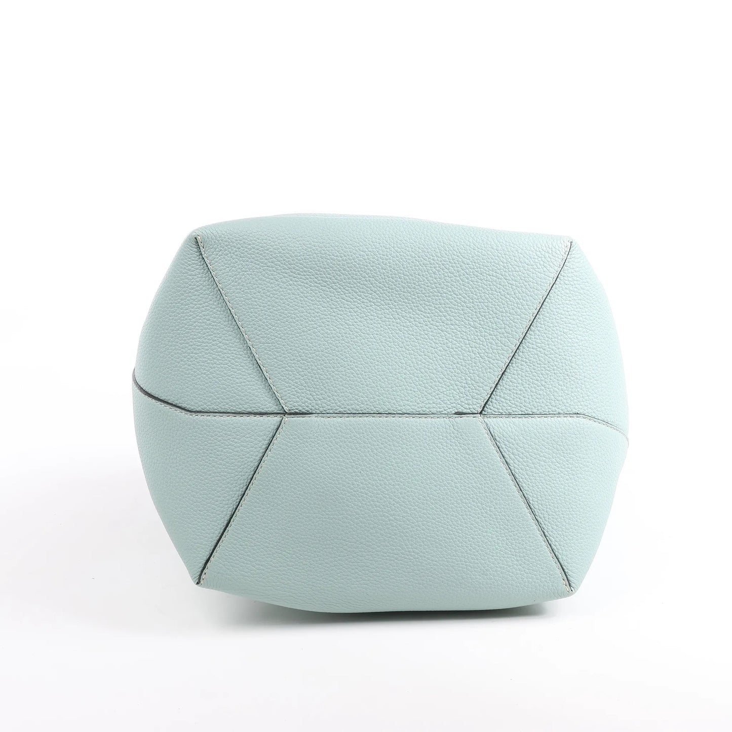 LOEWE Balloon Leather Shoulder Bag in Blue x Brown