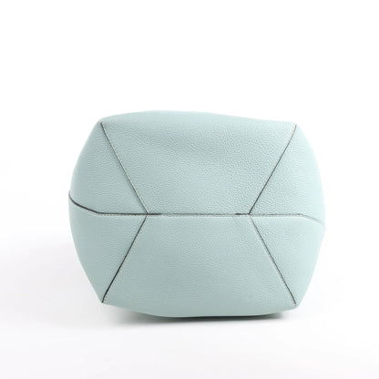 LOEWE Balloon Leather Shoulder Bag in Blue x Brown