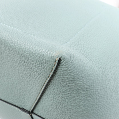 LOEWE Balloon Leather Shoulder Bag in Blue x Brown