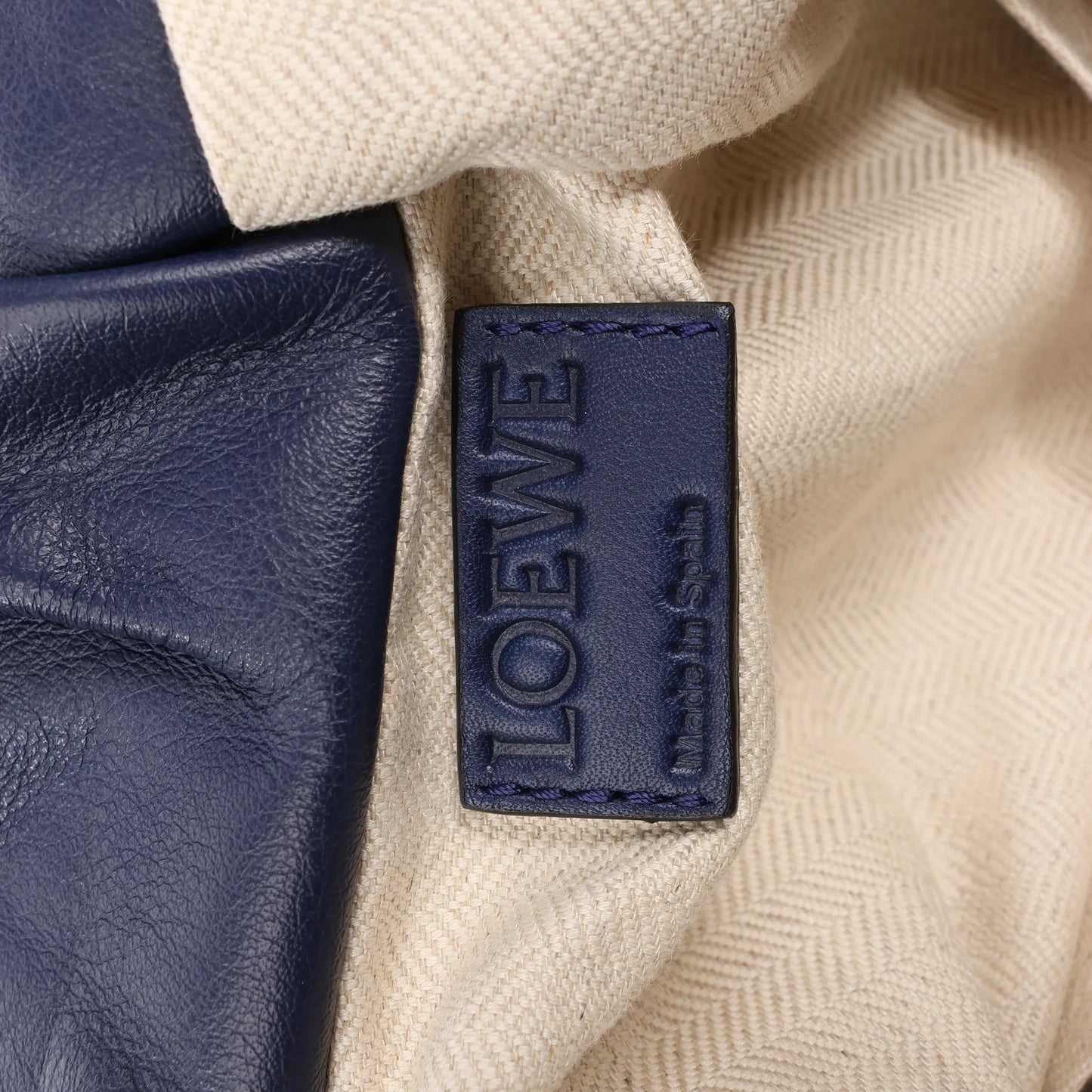 Sac à main en cuir LOEWE Bounces bleu marine