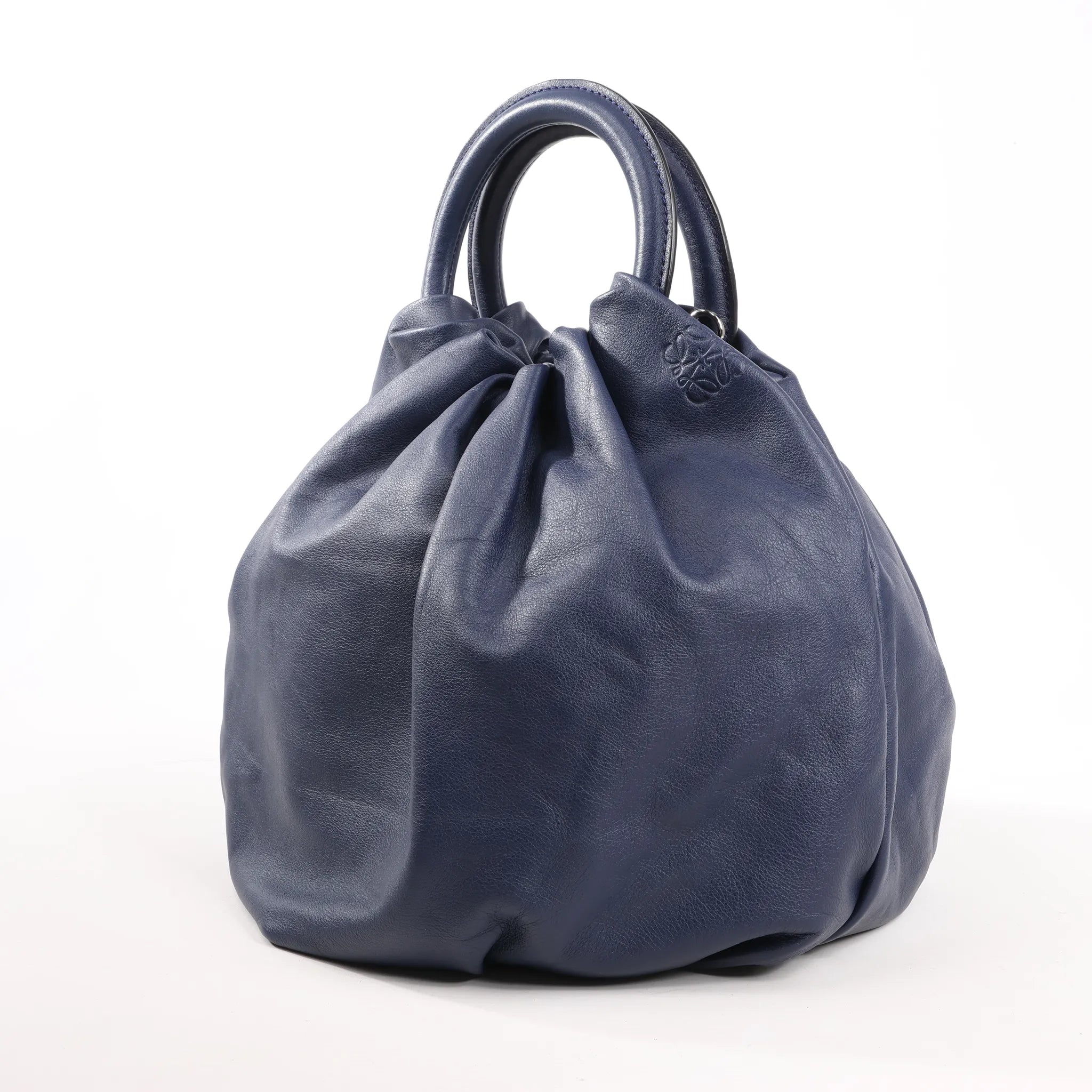 LOEWE Bounces Leather Handbag in Navy Blue