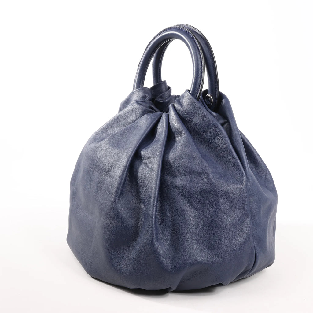 LOEWE Bounces Leather Handbag in Navy Blue