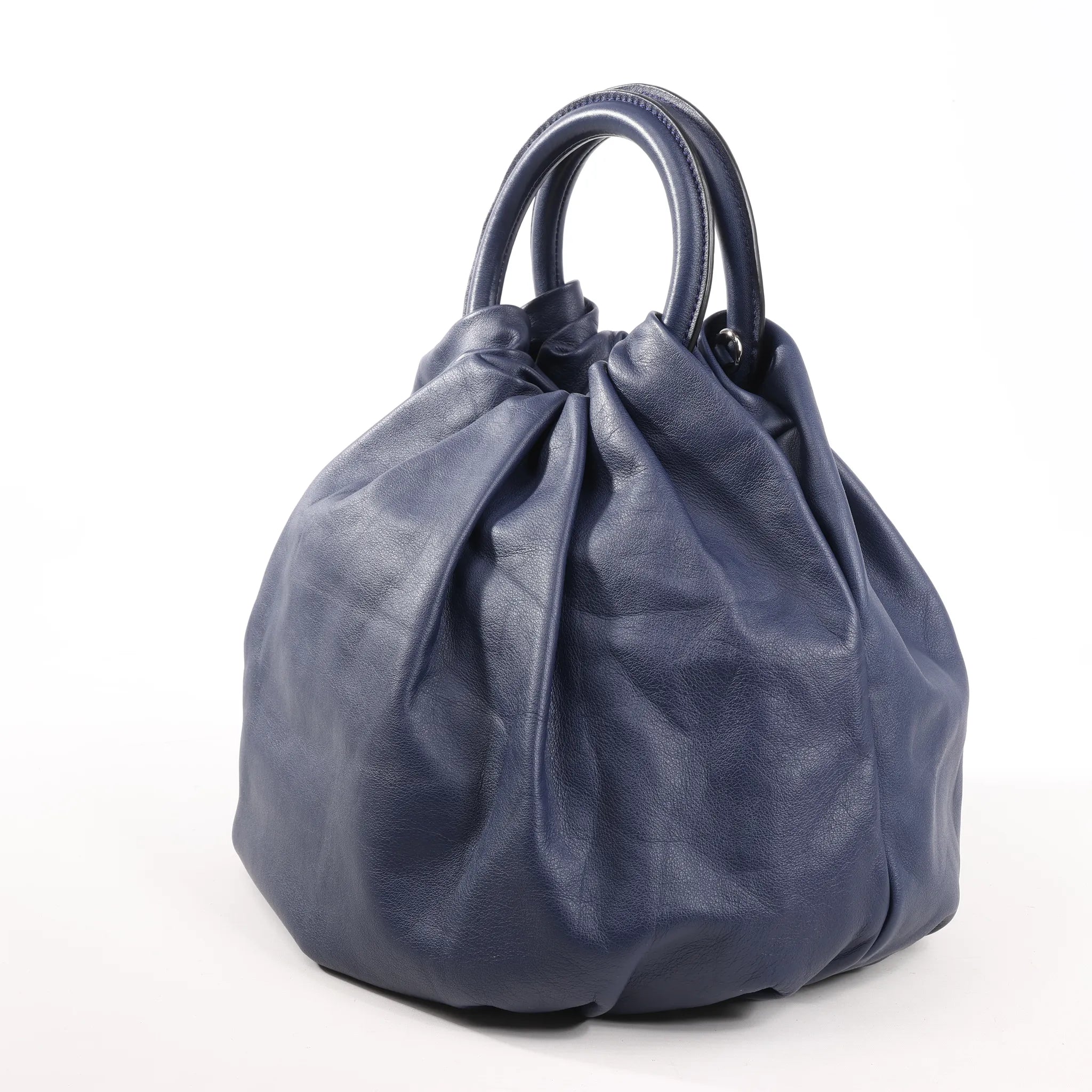 LOEWE Bounces Leather Handbag in Navy Blue