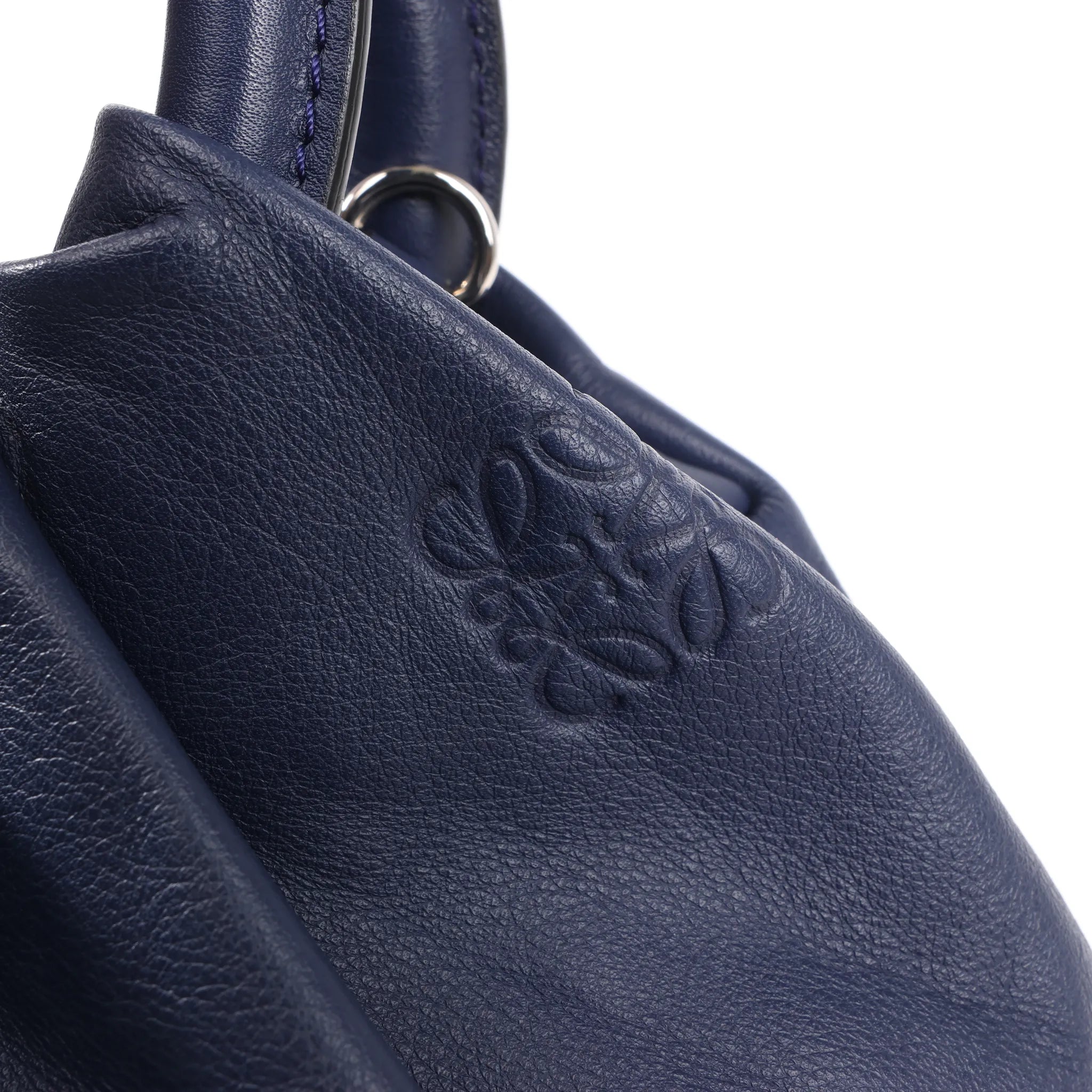 LOEWE Bounces Leather Handbag in Navy Blue