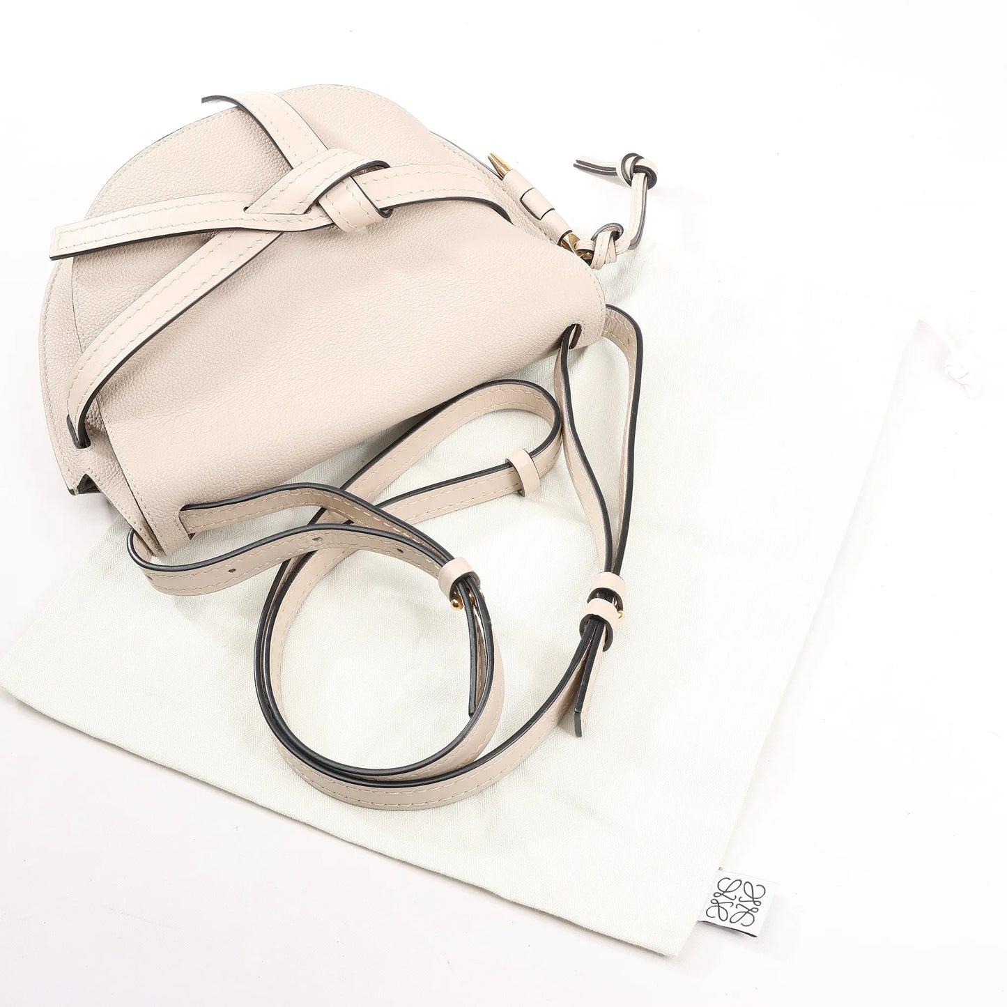 LOEWE Gate Soft Grain Leather Mini Crossbody Bag Beige