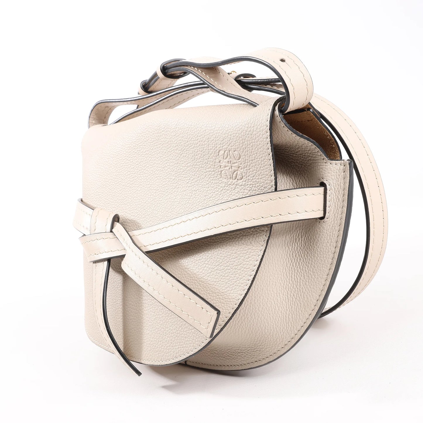 Sac bandoulière LOEWE Gate Mini en cuir grainé beige