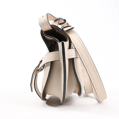 LOEWE Gate Soft Grain Leather Mini Crossbody Bag Beige