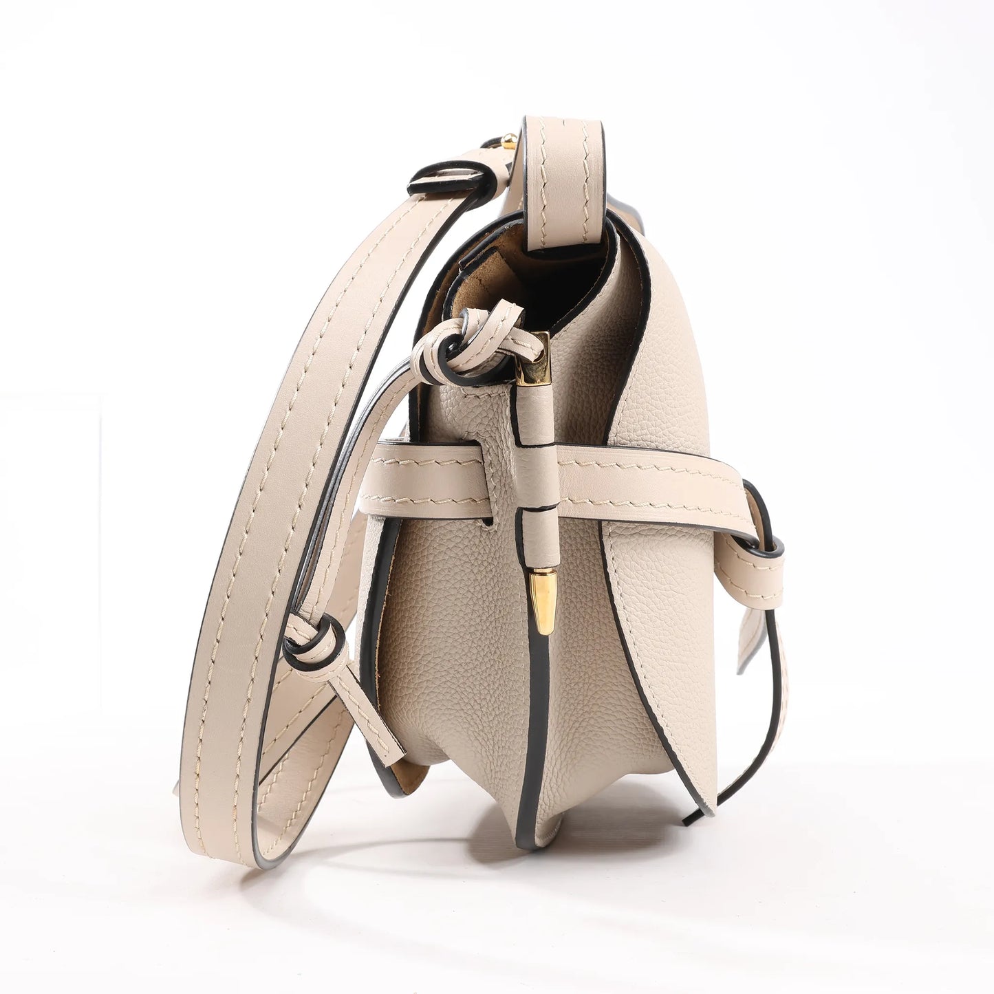 LOEWE Gate Soft Grain Leather Mini Crossbody Bag Beige