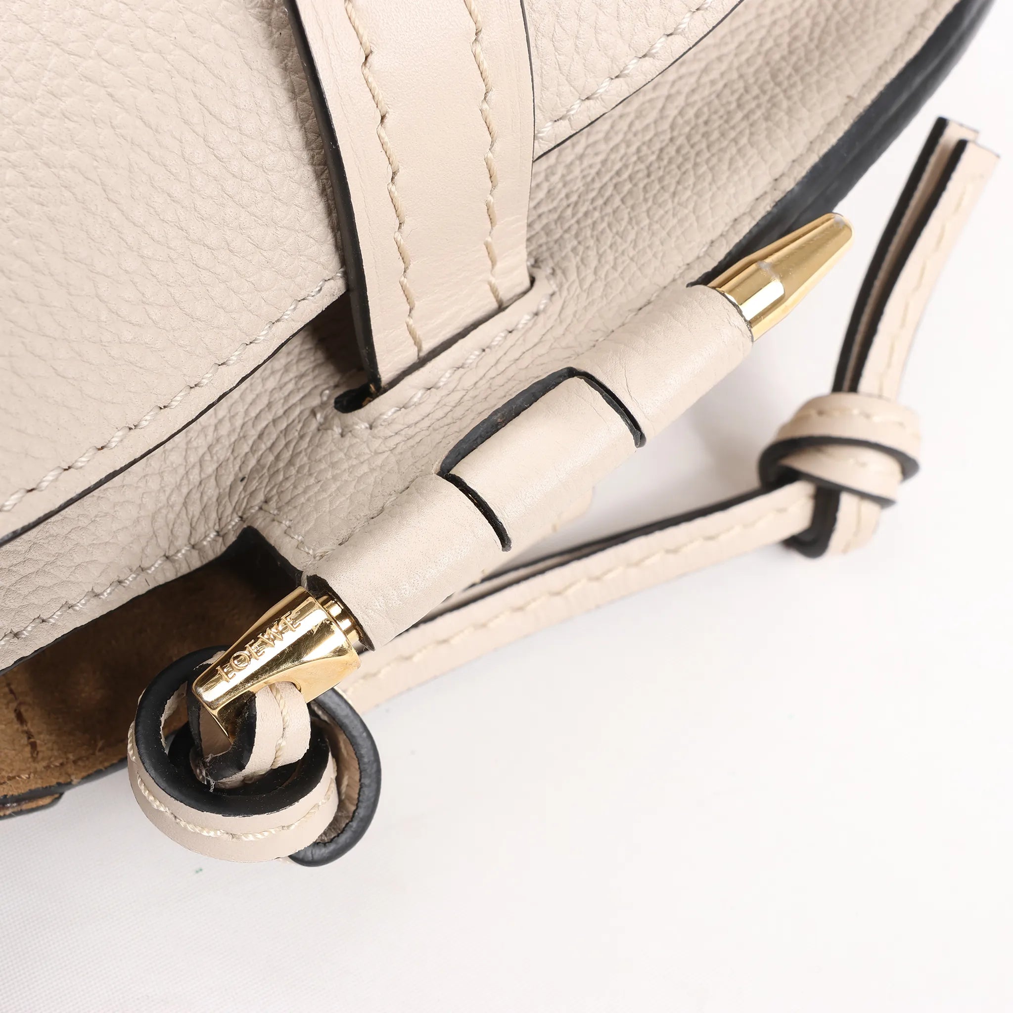 LOEWE Gate Soft Grain Leather Mini Crossbody Bag Beige