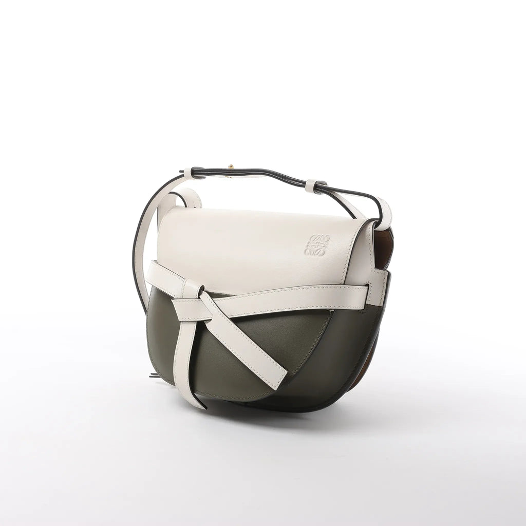 LOEWE Gate Small Crossbody Bag in White x Green