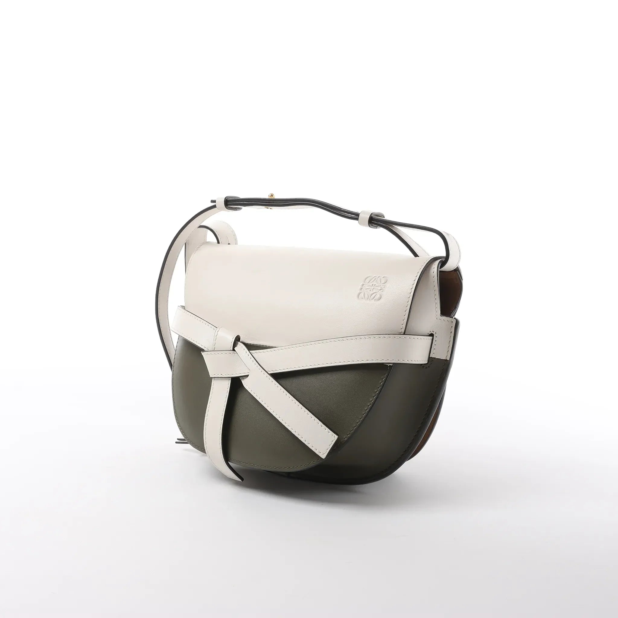 LOEWE Gate Small Crossbody Bag in White x Green