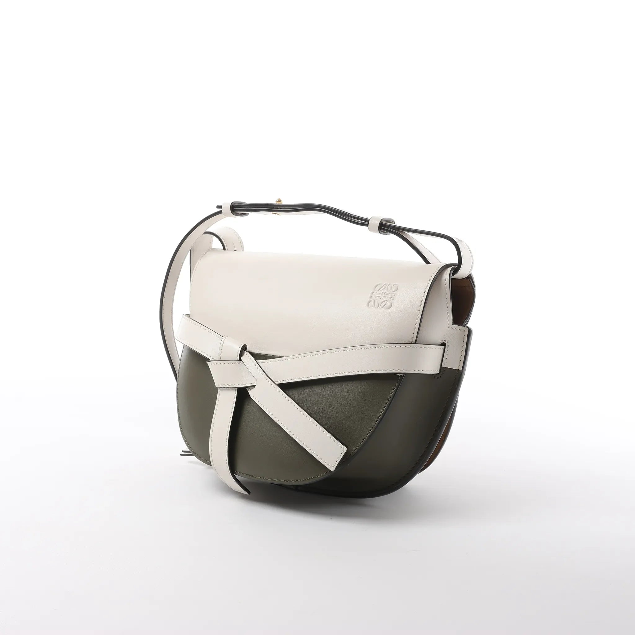 LOEWE Gate Small Crossbody Bag in White x Green
