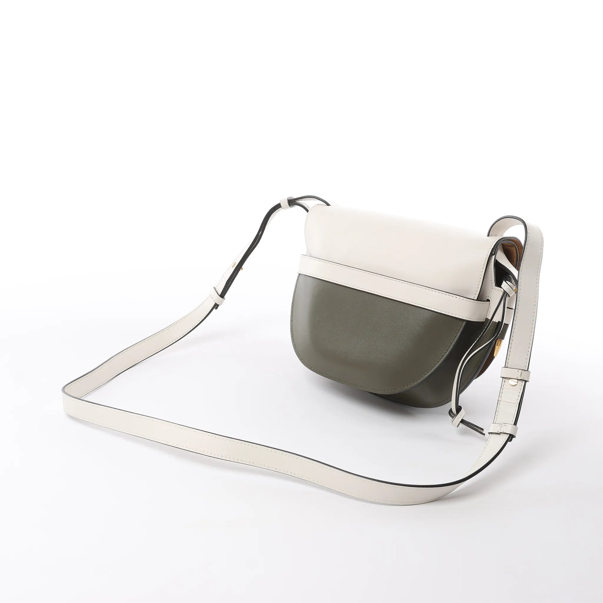 LOEWE Gate Small Crossbody Bag in White x Green