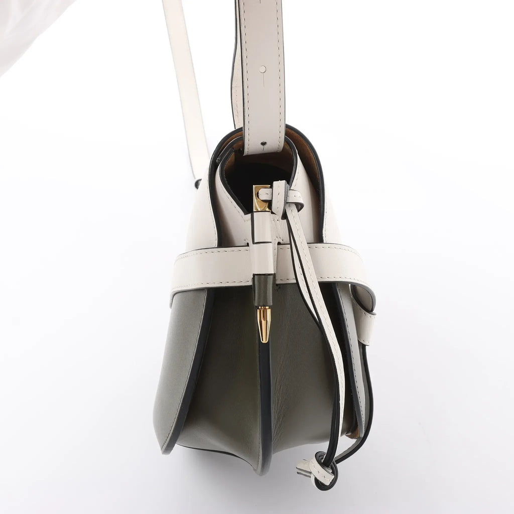 LOEWE Gate Small Crossbody Bag in White x Green