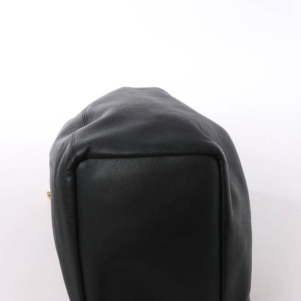 Loewe Squishy Bag Leather Chain Shoulder Bag in Black