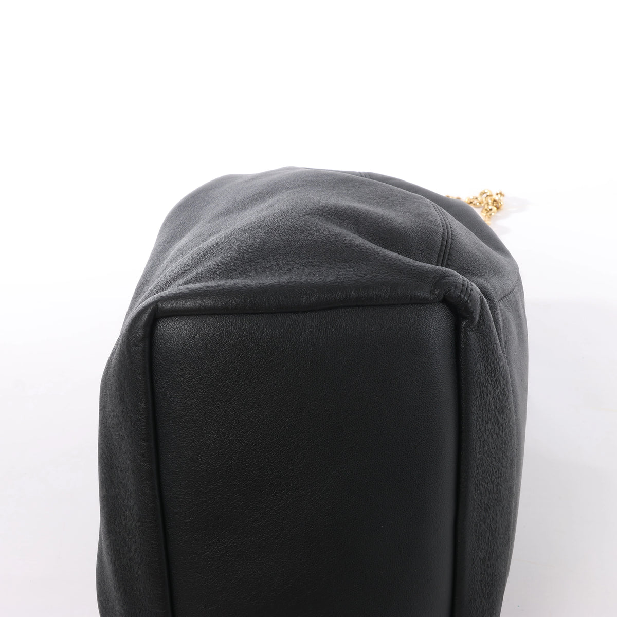 Loewe Squishy Bag Leather Chain Shoulder Bag in Black