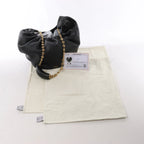Loewe Squishy Bag Leather Chain Shoulder Bag in Black