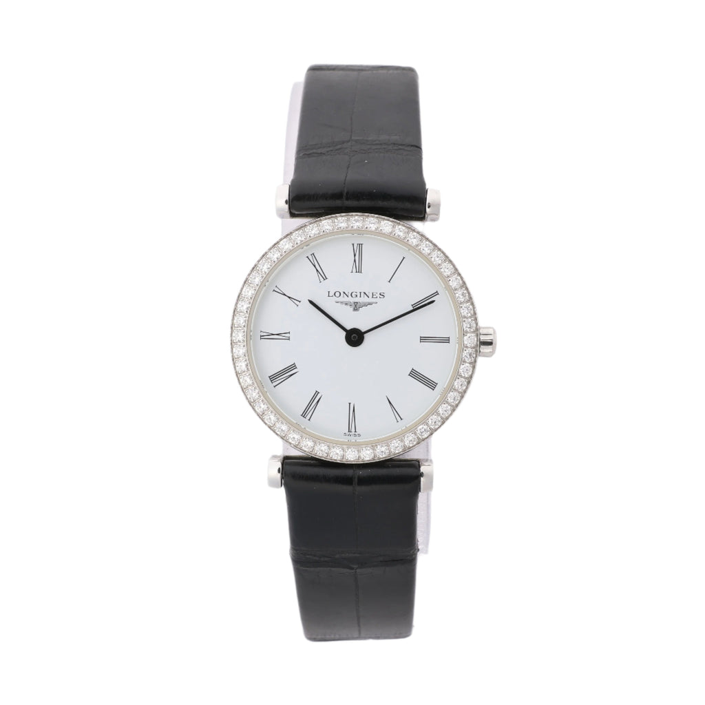 Longines Grand Classic L4.241.0 45958384 SS & Leather QZ White Dial Watch