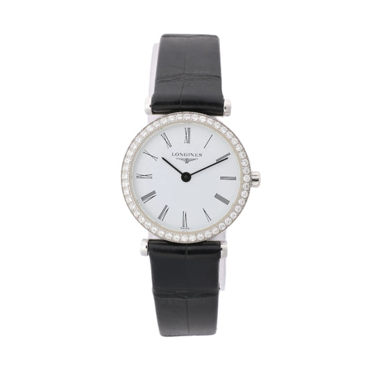 Longines Grand Classic L4.241.0 45958384 SS & Leather QZ White Dial Watch