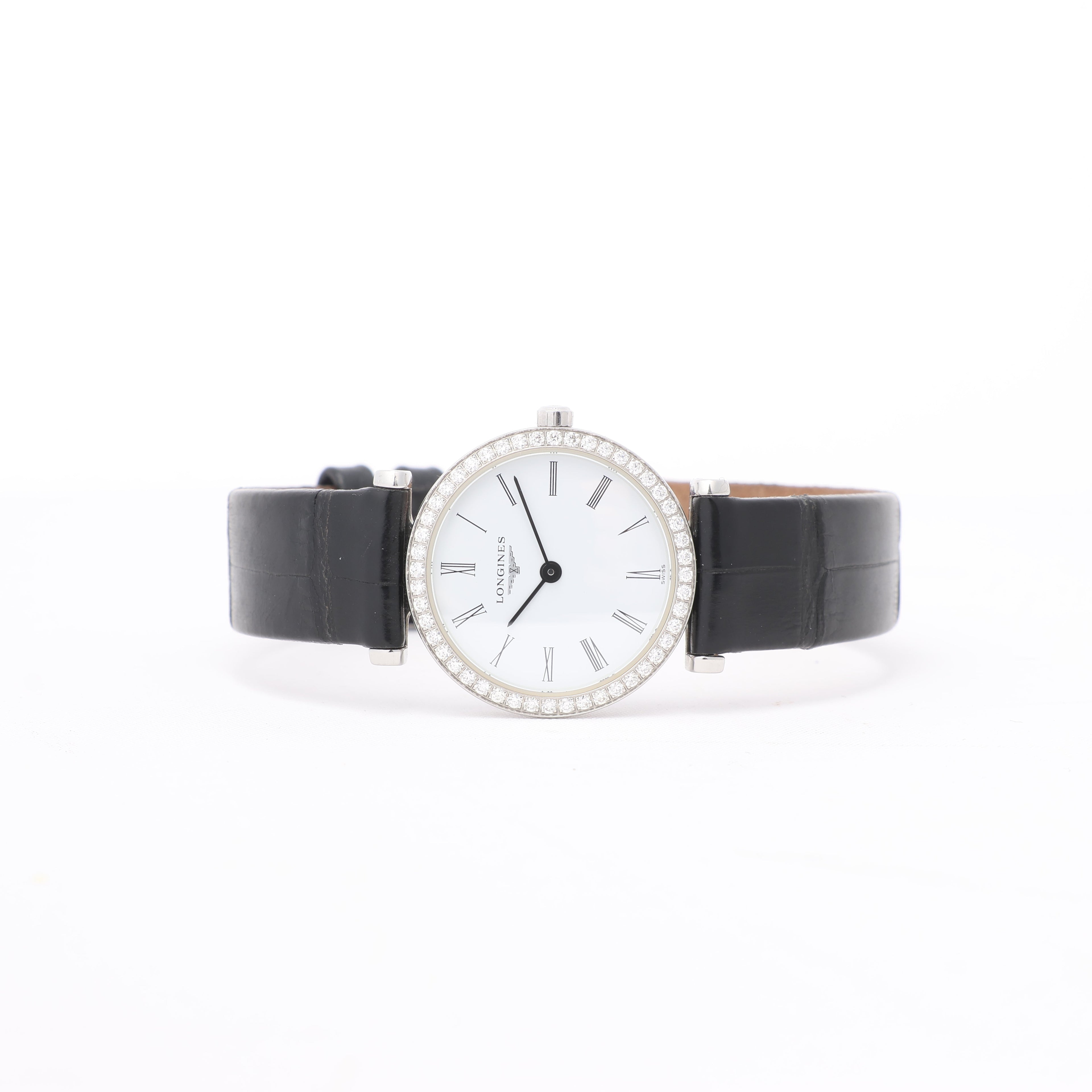 Longines Grand Classic L4.241.0 45958384 SS & Leather QZ White Dial Watch