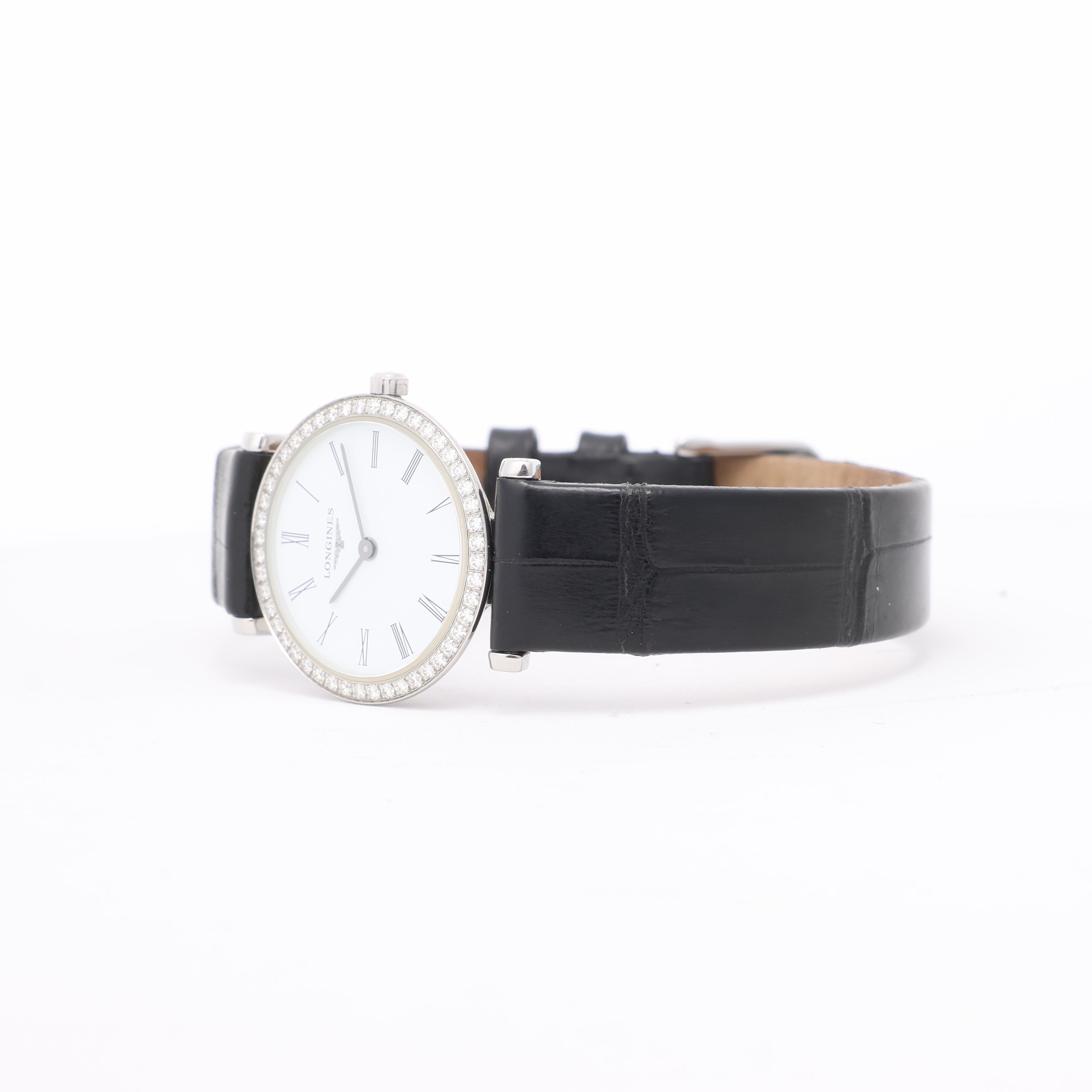 Longines Grand Classic L4.241.0 45958384 SS & Leather QZ White Dial Watch