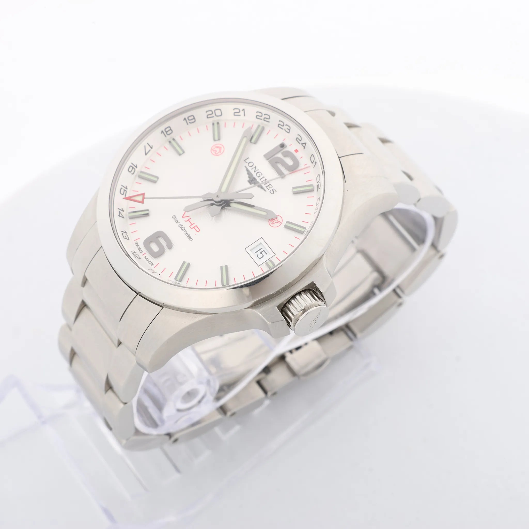 Longines Conquest V.H.P. L3.718.4 49915376 SS QZ Watch with White Dial