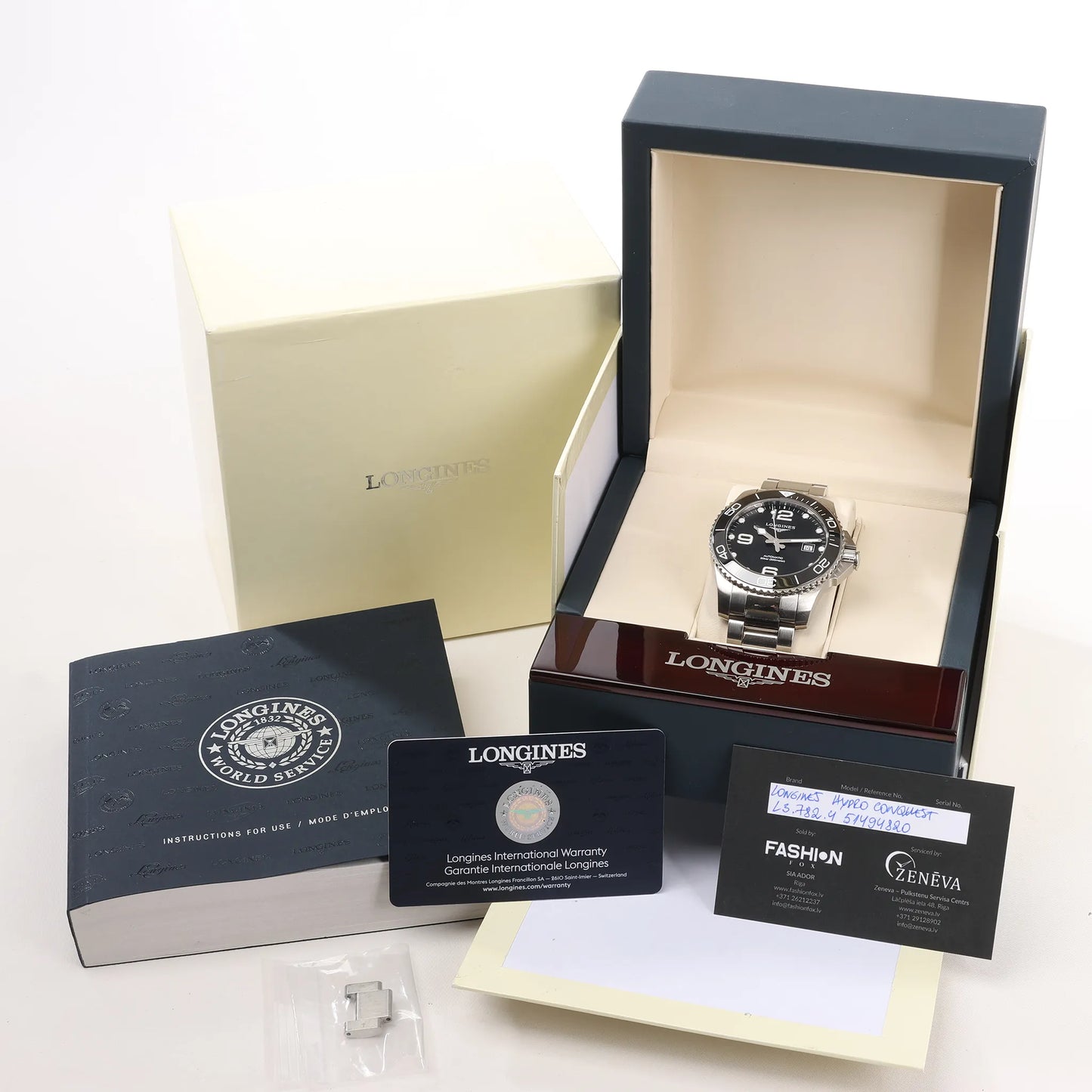 Longines HydroConquest L3.782.4 51494820 SS AT Watch with Black Dial