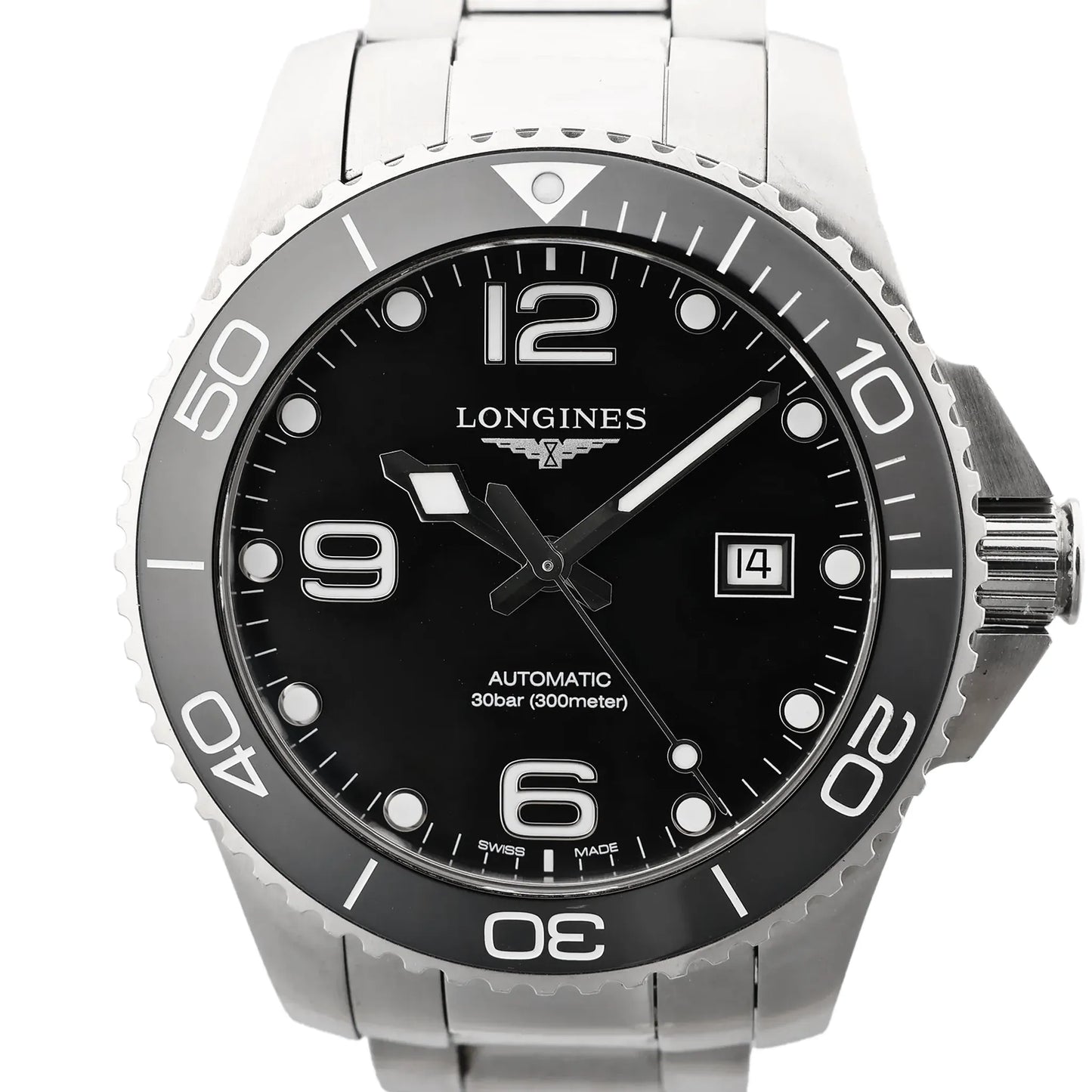 Longines HydroConquest L3.782.4 51494820 SS AT Watch with Black Dial