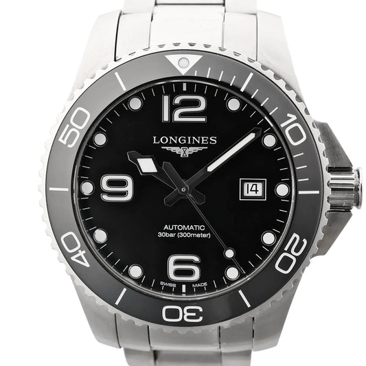 Longines HydroConquest L3.782.4 51494820 SS AT Watch with Black Dial