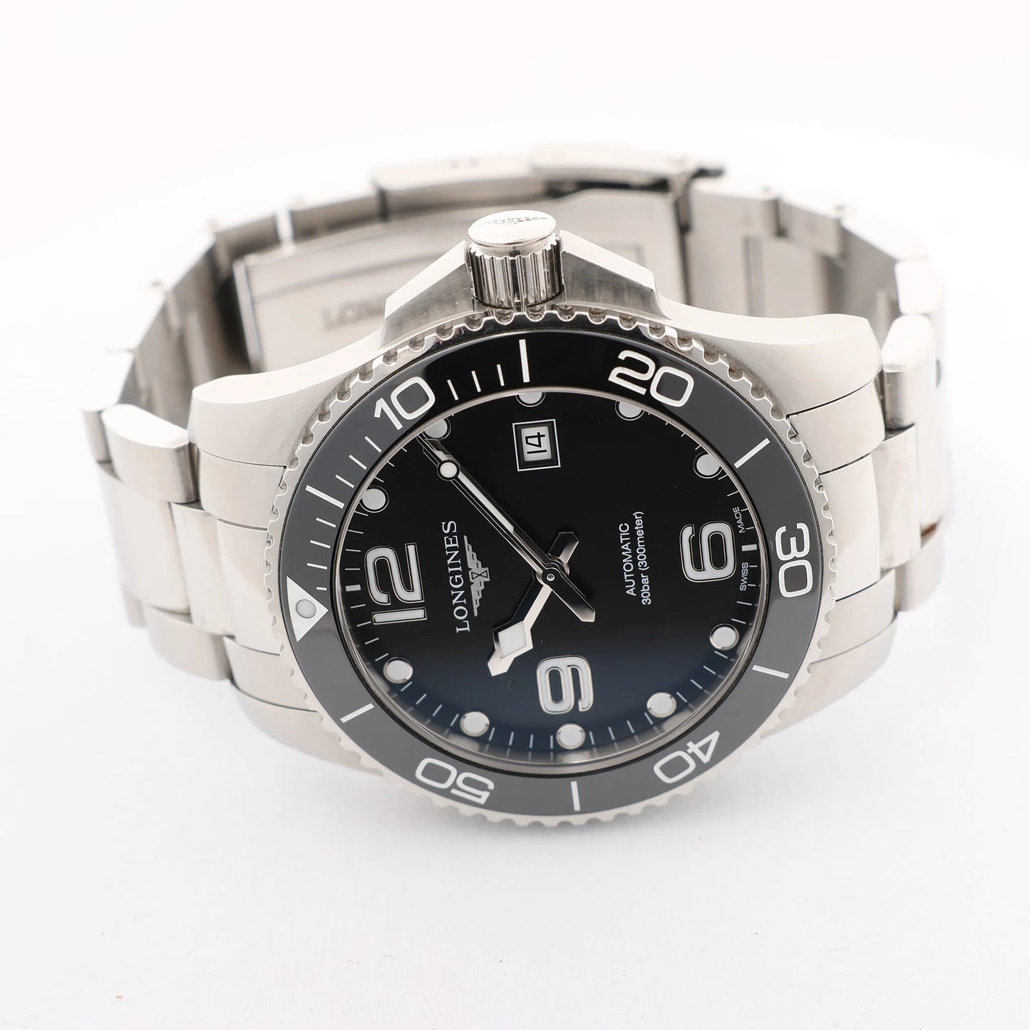 Longines HydroConquest L3.782.4 51494820 SS AT Watch with Black Dial