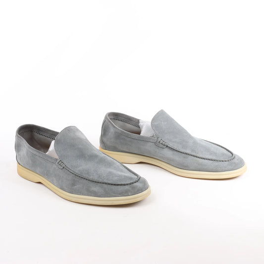 Mocassins décontractés en daim Loro Piana Gull, gris, pointure 48 EU K66461