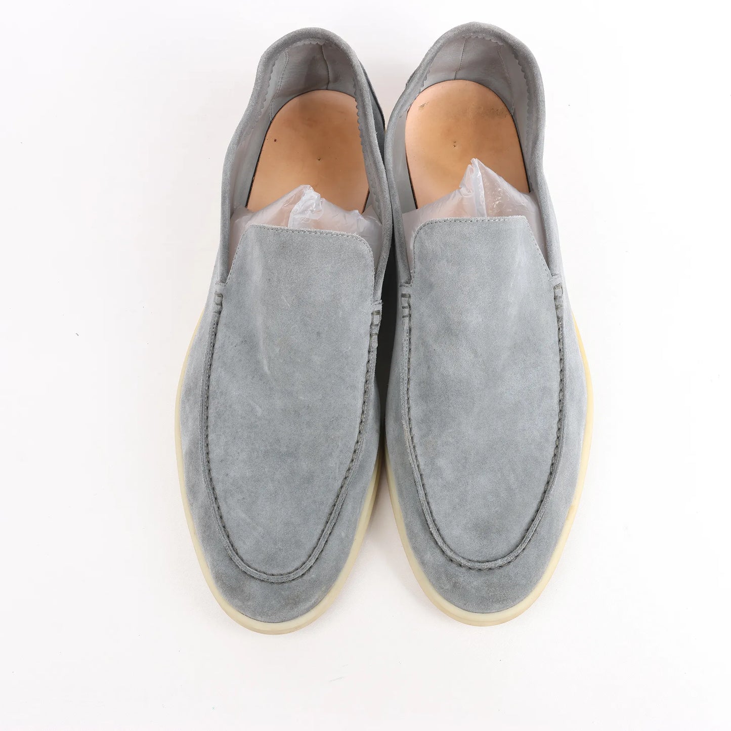 Mocassins décontractés en daim Loro Piana Gull, gris, pointure 48 EU K66461