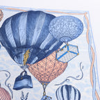 Louis Vuitton "up AND away" 100% Silk Scarf in Blue M78448