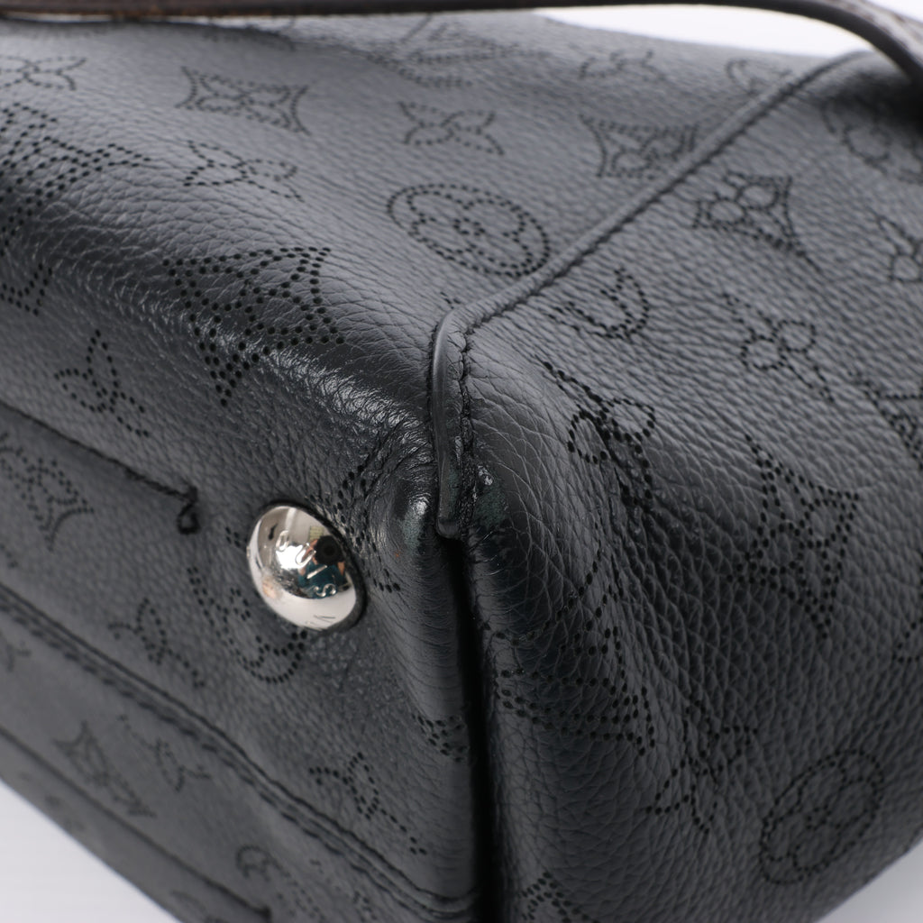 Louis Vuitton Hina Monogram Mahina Leather Shoulder Bag in Black M54350