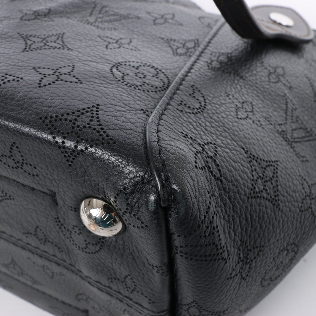 Louis Vuitton Hina Monogram Mahina Leather Shoulder Bag in Black M54350