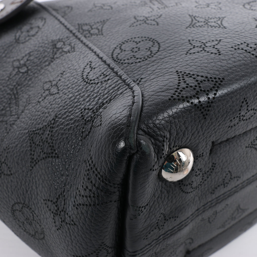 Louis Vuitton Hina Monogram Mahina Leather Shoulder Bag in Black M54350