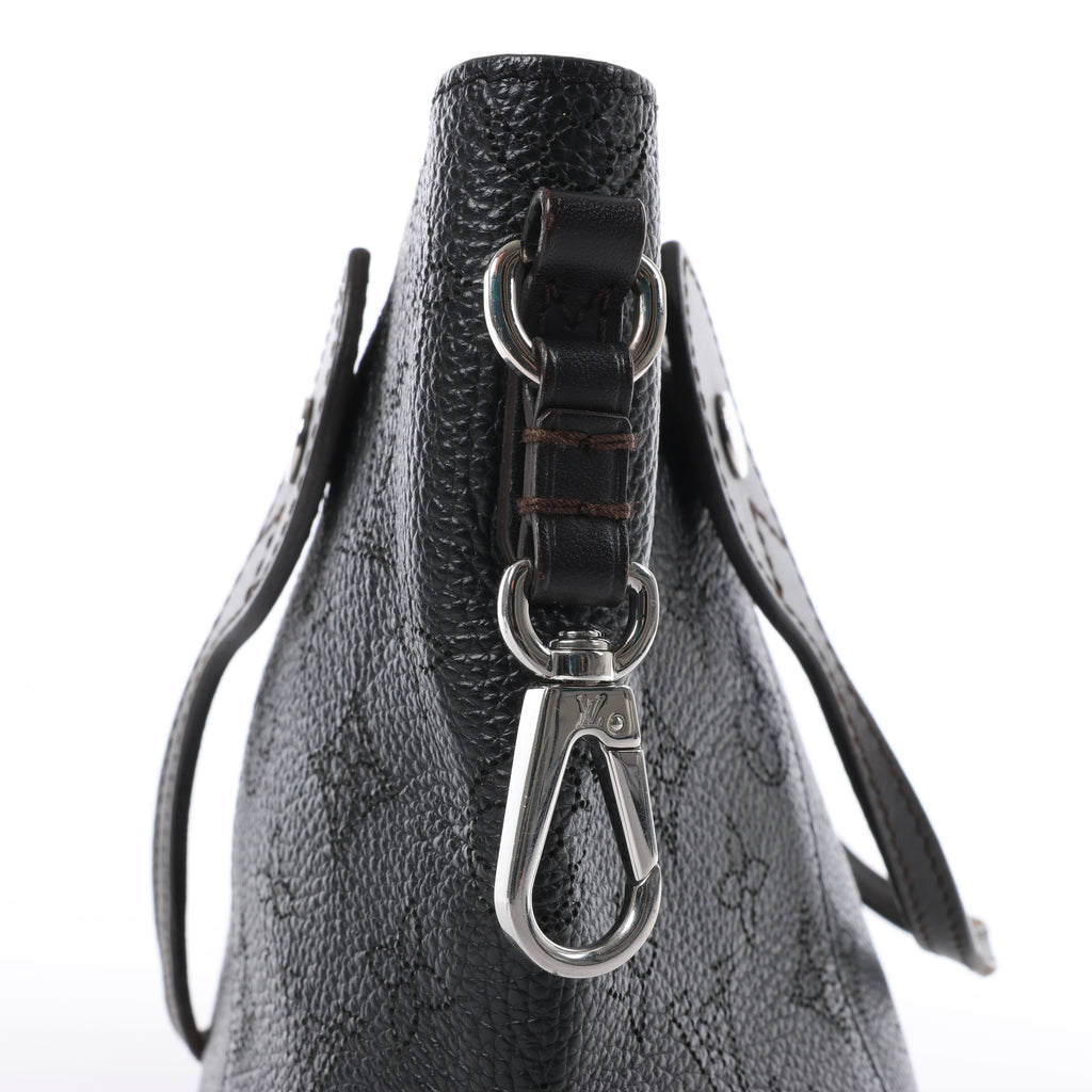 Louis Vuitton Hina Monogram Mahina Leather Shoulder Bag in Black M54350